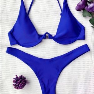 Royal blue bathing suit
